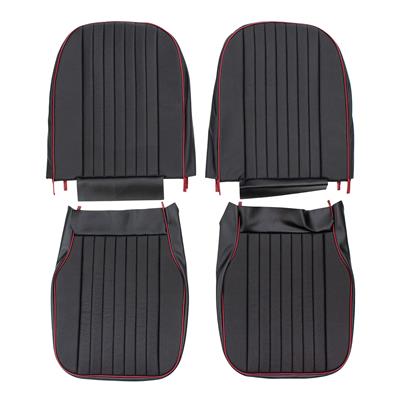Leather Seat Covers Black Red