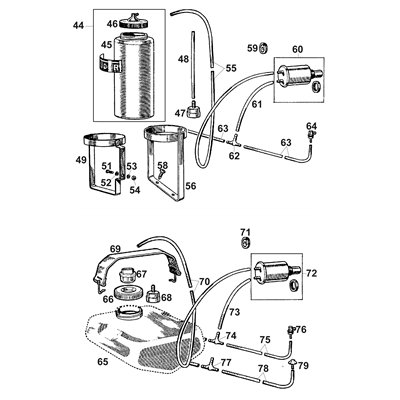 Washer Bottle, Brackets & Jets