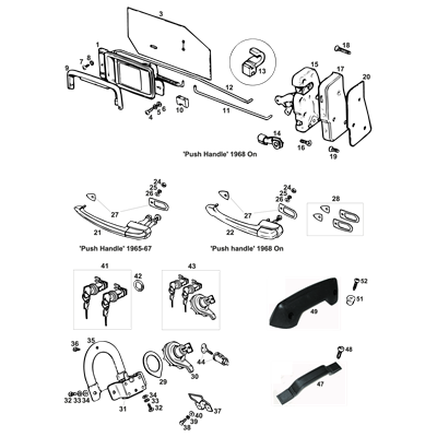 Door Locks & Fixings - 1968 - 1980