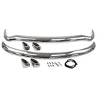 Stainless Bumper Set MGB c/w Overriders (Rubber Pad) 1970on kit part k510