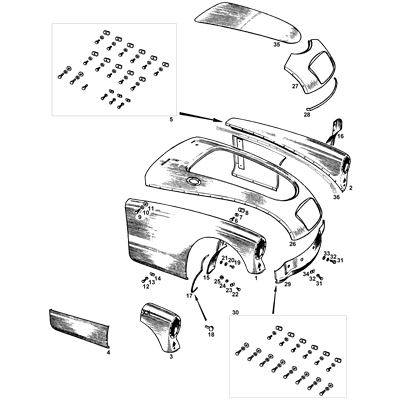 Front Outer Panels & Bonnet