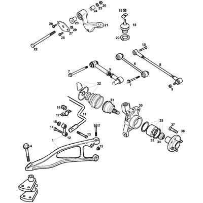 View all Rear Arms, Hubs & Roll Bar - MGTF
