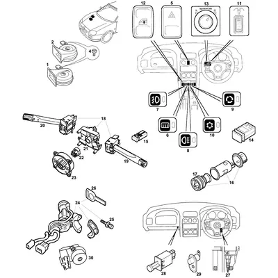 View all Steering Lock, Switches & Horns