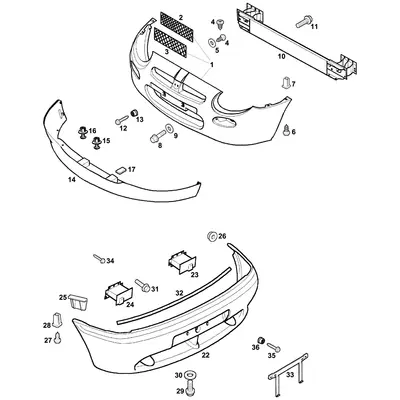 View all Bumpers & Grille - MGF