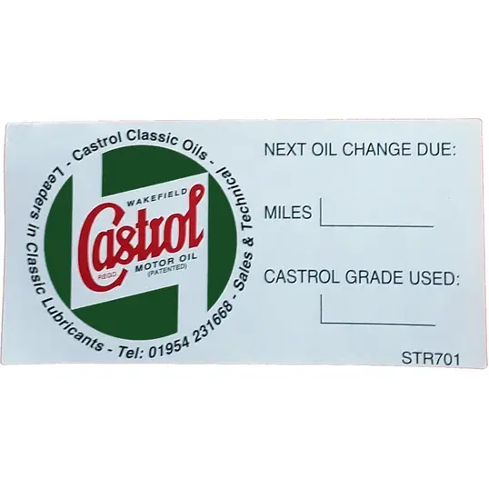 Str701 Castrol Classic Service Sticker Part
