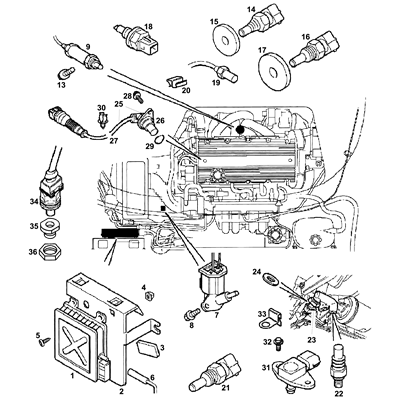 Engine Sensors, Senders and ECU - Non VVC
