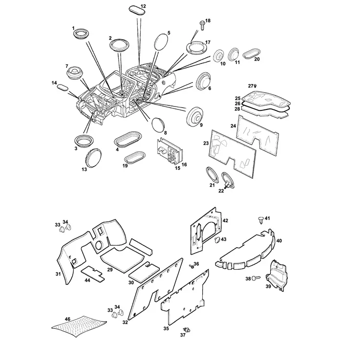 MGF & TF Grommets & Soundproofing MGOC