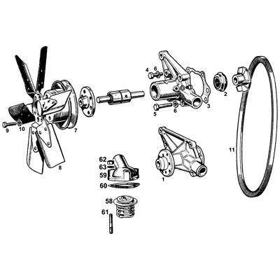Water Pump, Thermostat & Fixings