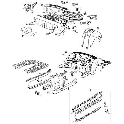 Rear Internal, Floorpan & Tunnel