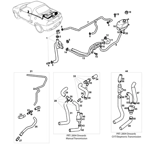 View all Engine Bay Coolant Hoses, PR Thermostat & Expansion Tank